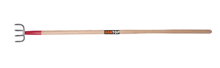 Item No.74326 Forged 4prong cultivator with long wooden handle