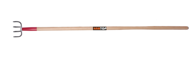 Item No.74326 Forged 4prong cultivator with long wooden handle